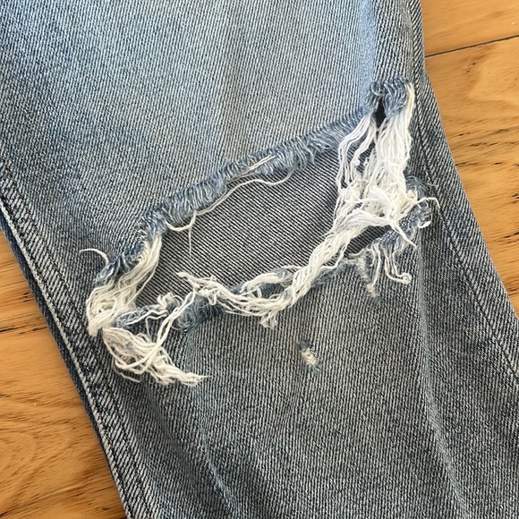 Re/done Comfort Stretch High Rise Ankle Crop - Light Dusk Destroyed Sz:28 - Picture 4 of 9